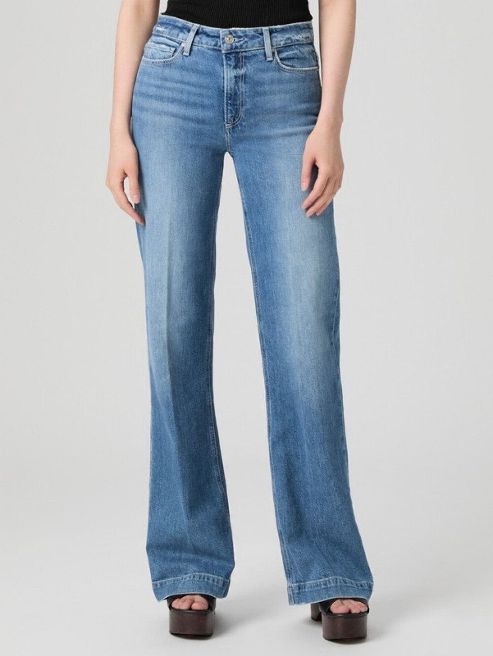Paige Leenah Wide Leg Jean in Volar Distressed
